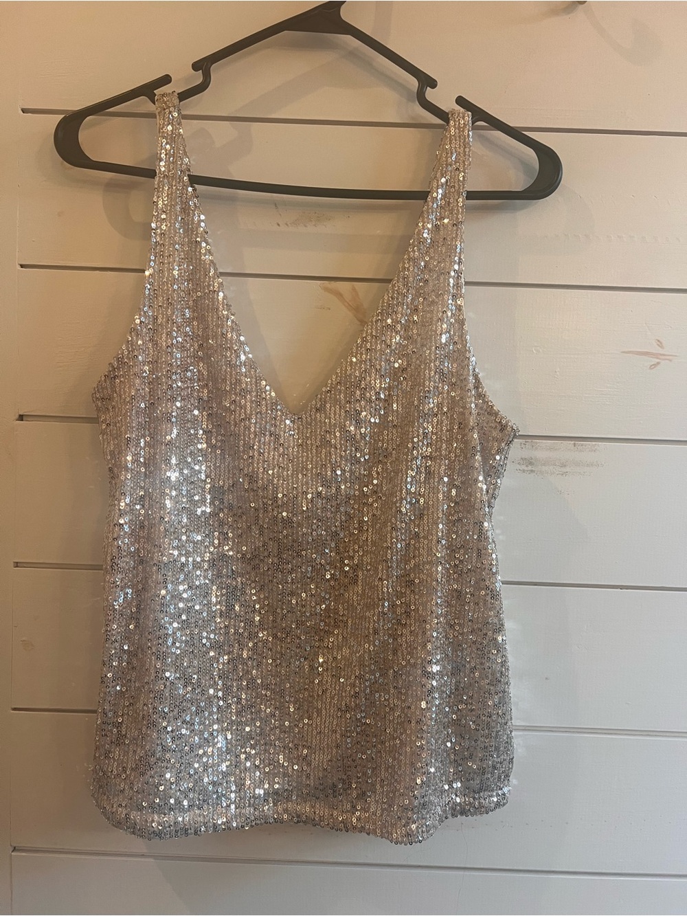 H&M champagne Sequin V-Neck Camisole